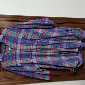 Vintage Plaid Button Up Tunic XXL